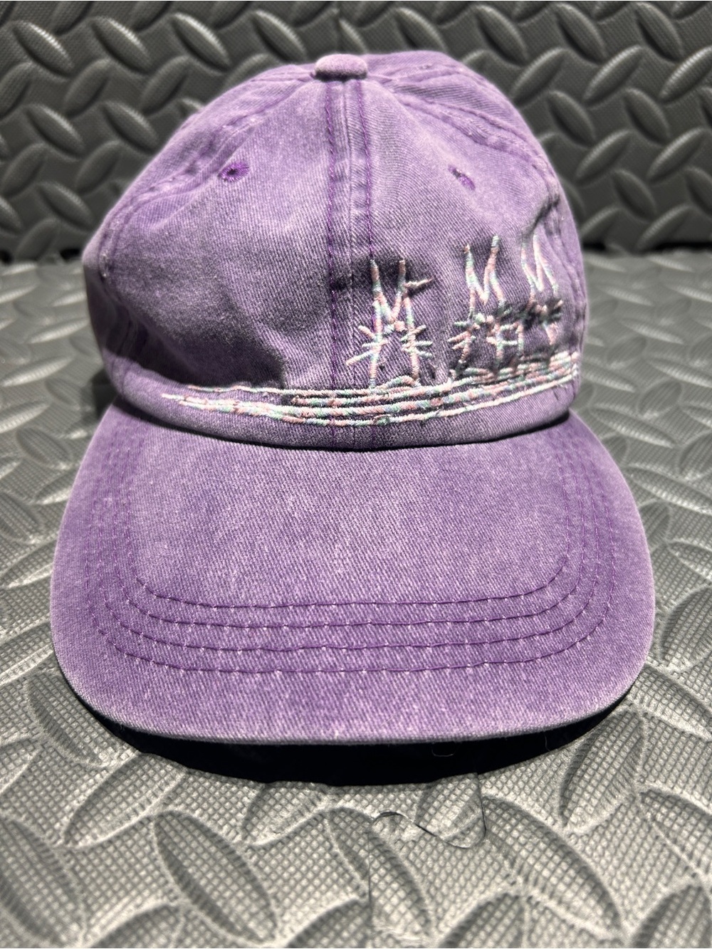 Cat Lady Box Purple Hat with Embroidered Cats
